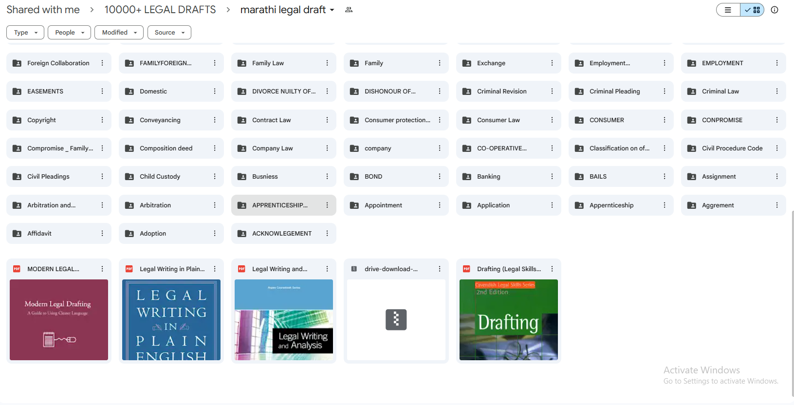 More Marathi legal draft categories and legal writing resources